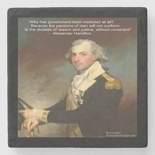 Alexander Hamilton & Zitat Stein Untersetzer (Vorderseite)