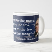 Alexander Hamilton Zitat über das Geben des Powers Jumbo-Tasse (Vorderseite Rechts)