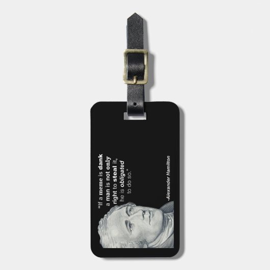 Alexander Hamiltons feuchtes Meme - Gepäckanhänger (Vorderseite vertikal)