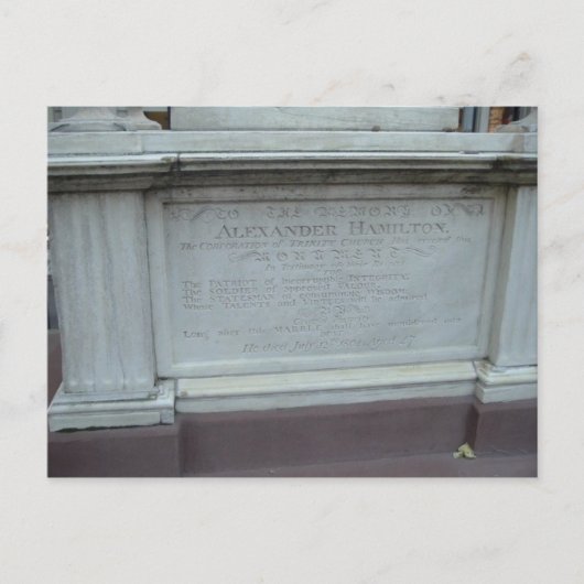 ALEXANDER HAMILTON'S GRAVE POSTKARTE (Vorderseite)
