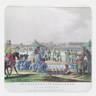 Alexander I. und Napoleon Quadratischer Aufkleber