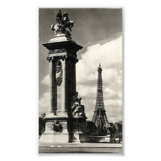 Alexander III Bridge und Eiffelturm in Paris Fotodruck