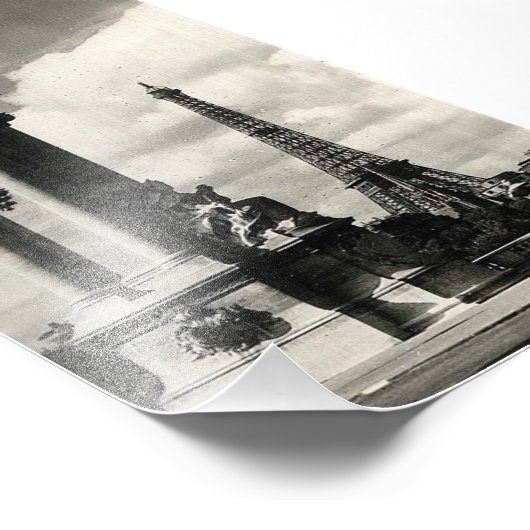 Alexander III Bridge und Eiffelturm in Paris Fotodruck (Ecke)