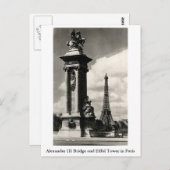 Alexander III Bridge und Eiffelturm in Paris Postkarte (Vorne/Hinten)