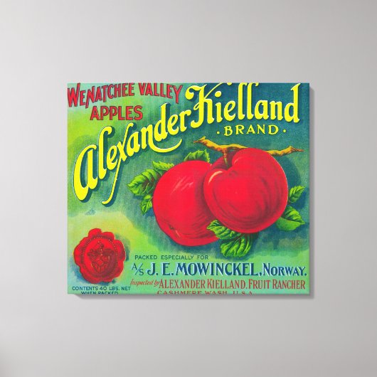 Alexander Kielland Apple Label - Cashmere, WA Leinwanddruck (Vorderseite)