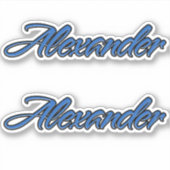 Alexander Name blue Aufkleber Sticker Stickerset (Vorderseite)