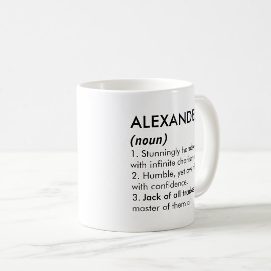 Alexander name, Editable name, Custom name Kaffeetasse (VorderseiteRechts)