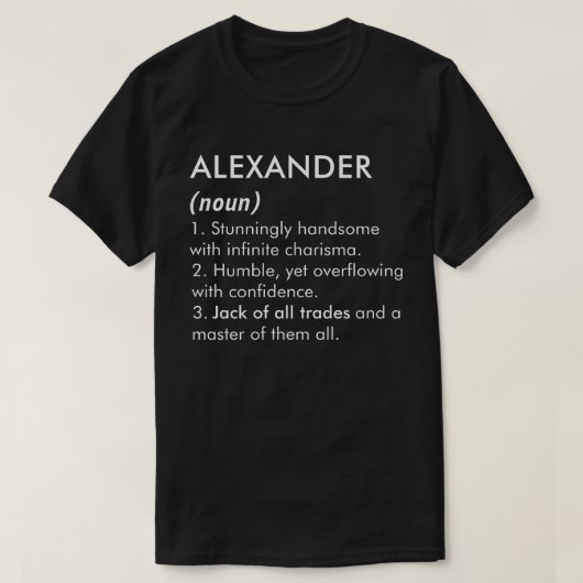 Alexander name, Editable name, Custom name T-Shirt (Design vorne)