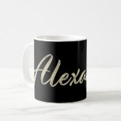 Alexander Name whitegold Tasse Kaffeetasse (Vorderseite Links)