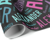 ALEXANDER Namenstext-Design - Hintergrund ändern Geschenkpapier (Rolleneckpunkt)