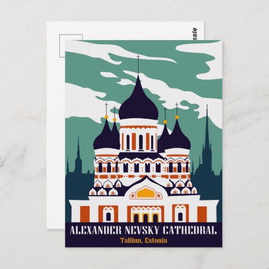 Alexander Nevsky Kathedrale, Tallinn, Estland Postkarte (Vorne/Hinten)