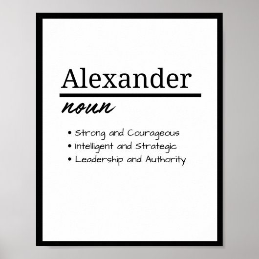 Alexander, Personalisierte Bezeichnung für Junge Poster (Vorne)