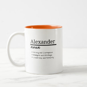 Alexander, Personalisierte Bezeichnung für Junge Zweifarbige Tasse
