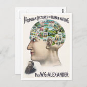 Alexander Phrenology Lecture Werbung Postkarte (Vorne/Hinten)