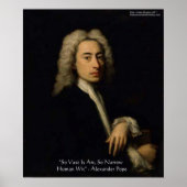 Alexander Pope "Art Vs Wit" Weisheit Zitat Poster (Vorne)