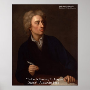 Alexander Pope "Irren ist menschlich" Weisheitszit Poster