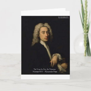 Alexander Pope "Kunst gegen Witz" Weisheitszitat G Karte