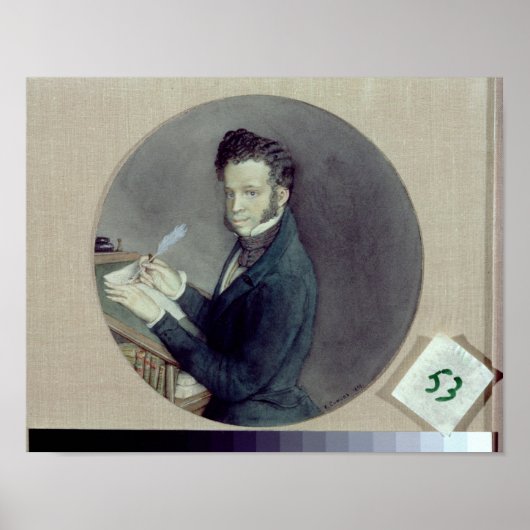 Alexander Puschkin bei der Arbeit, 1899 Poster (Vorne)