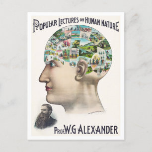 Alexander-Schädelkunde-Vorlesungswerbung Postkarte