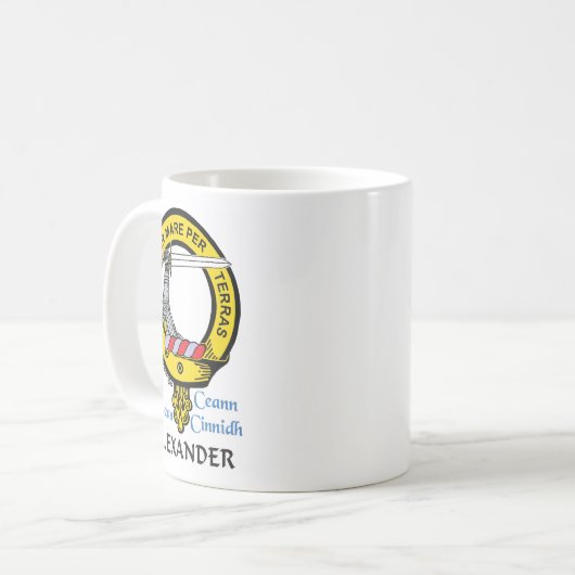 ALEXANDER Scottish Clan Wappen Tasse (Vorderseite Links)