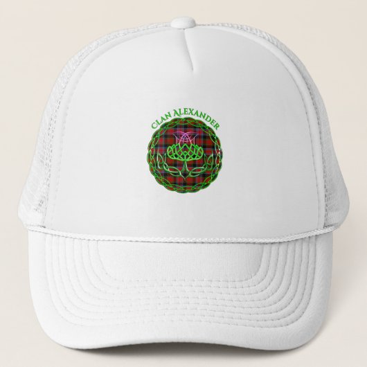 Alexander Scottish Tartan Celtic Thistle Truckerkappe (Vorderseite)