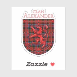 Alexander Tartan Scottish Kariert Lion Rampant Aufkleber