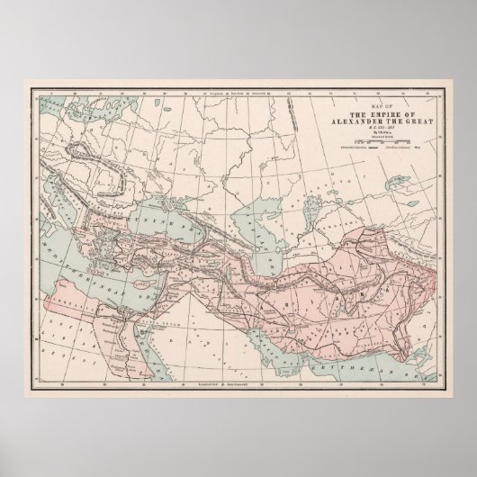 Alexander The Great Empire Vintag Map (1901) Poster (Vorne)
