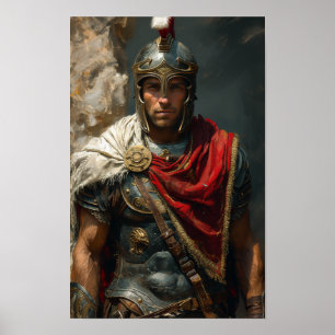 Alexander the Great Portrait Poster mit Helmet