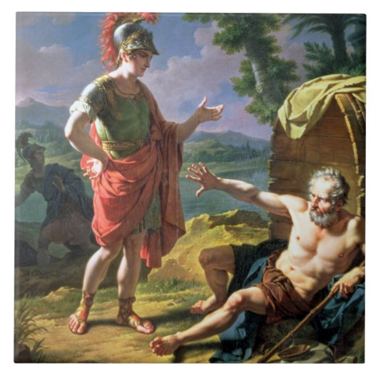 Alexander und Diogenes, 1818 (Öl auf Leinwand) Fliese (Vorderseite)