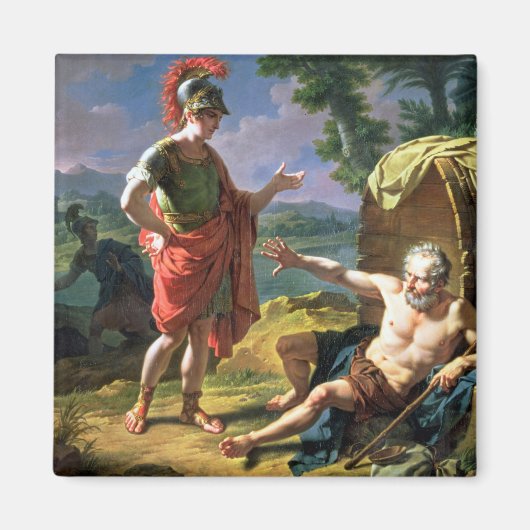 Alexander und Diogenes, 1818 (Öl auf Leinwand) Magnet (Vorne)