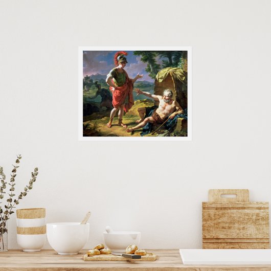 Alexander und Diogenes, 1818 (Öl auf Leinwand) Poster (Küche)