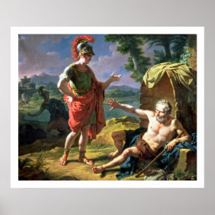 Alexander und Diogenes, 1818 (Öl auf Leinwand) Poster
