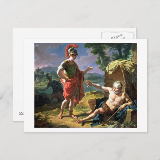 Alexander und Diogenes, 1818 (Öl auf Leinwand) Postkarte (Vorne/Hinten)