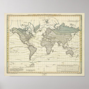 Alexander von Humboldts System-Isothermie-Kurven Poster