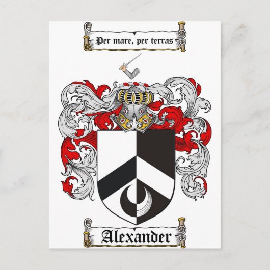 Alexander-Wappen / Alexander-Familienwappen Postkarte (Vorderseite)
