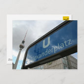 Alexanderplatz U-Bahn & Fernsehturm Postkarte (Vorne/Hinten)