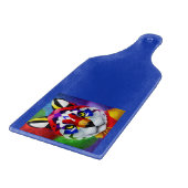 Alexander's Cat blaues Glas-Paddle-Schneidbrett Schneidebrett (Ecke)