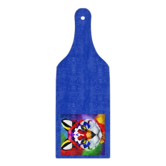 Alexander's Cat blaues Glas-Paddle-Schneidbrett Schneidebrett (Vorderseite)