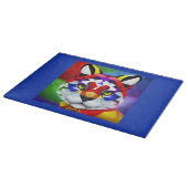 Alexander's Cat blaues Glas-Schneidbrett Schneidebrett (Ecke)
