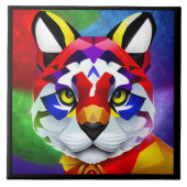 Alexander's Cat große schwarze Kachel (Vorderseite)