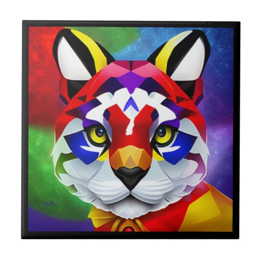 Alexander's Cat kleine schwarze Fliese (Vorderseite)