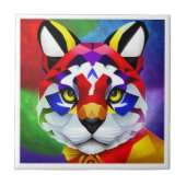 Alexander's Cat kleine weiße Kachel (Vorderseite)