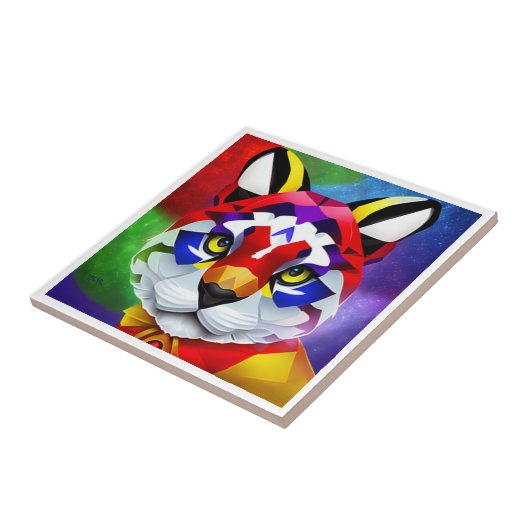 Alexander's Cat kleine weiße Kachel (Seite)