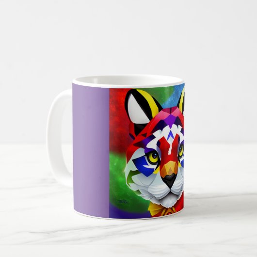 Alexanders Cat lila Tasse mit Mittelpunkt (Vorderseite Links)
