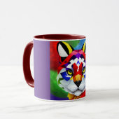 Alexanders Cat lila und bordeauxfarbene Mittelkomb Tasse (Vorderseite Links)