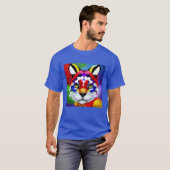 Alexander's Cat men Blue T - Shirt (Vorne ganz)