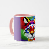 Alexander's Cat purple and pink center combo mug Tasse (Vorderseite Links)