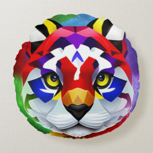 Alexander's Cat Red Round Poly Wire Kissen