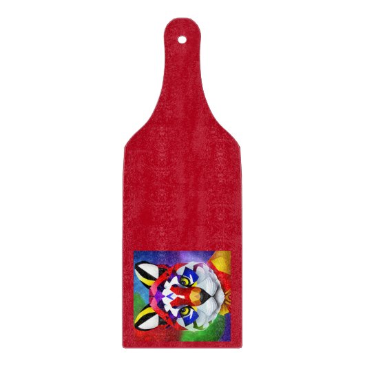 Alexander's Cat rote Glas-Paddle-Schneidbrett Schneidebrett (Vorderseite)