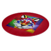 Alexander's Cat rote runde Glas-Schneidbrett Schneidebrett (Ecke)